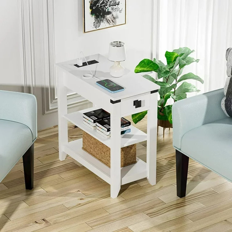 Red Barrel Studio® Nala End Table with Storage and BuiltIn Outlets